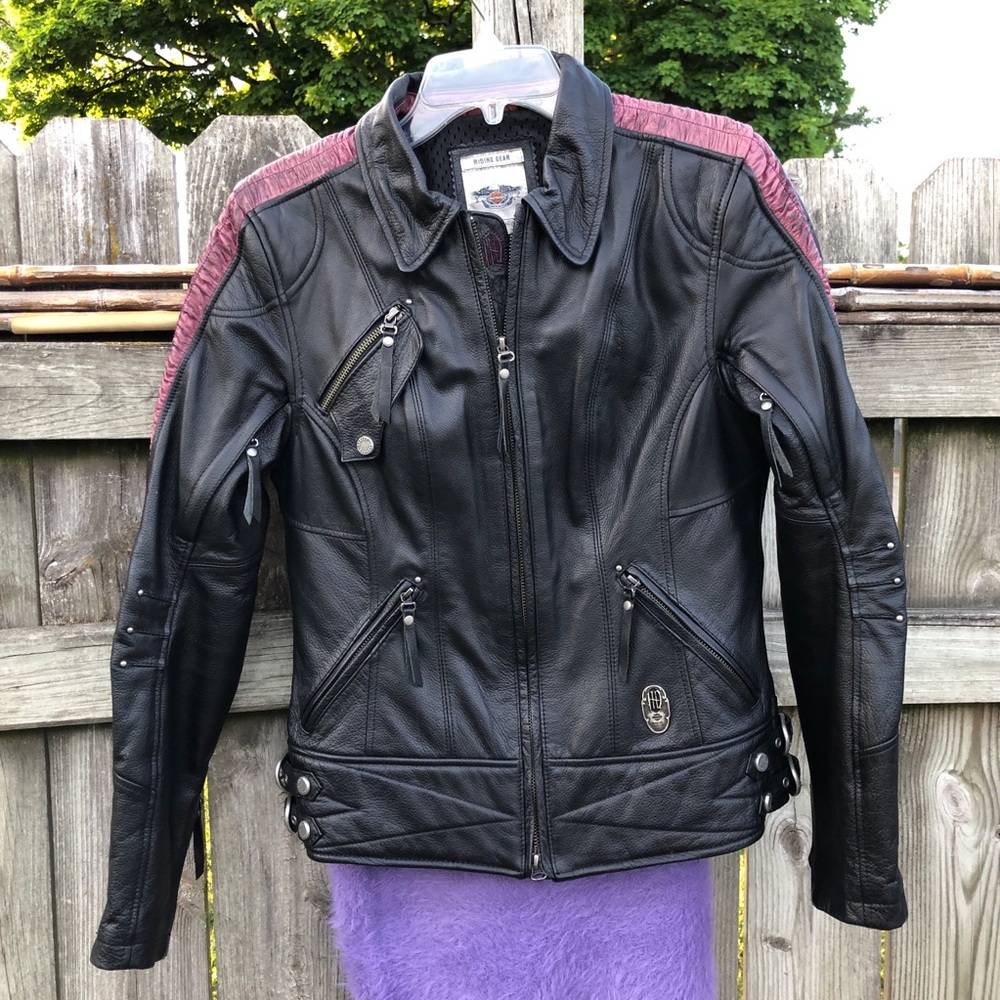 Harley Davidson Women's Starwood Purple Eagle Black Leather Jacket M 97022-15VW
